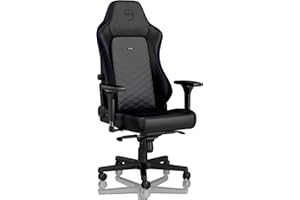 noblechairs Hero Gaming Stuhl 150 kg Belastbarkeit, PU-Kunstleder Bürostuhl Ergonomisch, Schreibtischstuhl Schwarz/Blau, PC Drehstuhl mit Rollen, Gamer Sessel, Inklusive Kissen