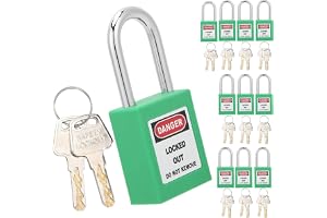Lockout Tagout-lås, 10-pack 38 Mm Lockout-lås Lockout Hänglås Likalåsande Nylon Säkerhetshänglås med 20 Nycklar (Purpur)