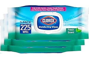 Clorox Disinfecting Bleach Free Cleaning Wipes, 75 Wipes, Pack of 3 (Packaging May Vary)