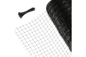 Augoog 2x20m Vogelschutznetz,Wiederverwendbare Anti-Vogel-Gartennetze, Netz zum Schutz vor Vögeln mit 50pcs Kabelbinder für Garten, Balkon oder Teich, Maschenweite:2mm