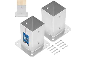 KOTARBAU® Set di 2 Supporto per Pali Quadrati 90 x 90 mm Zincato con Bullonei Manicotto Scorrevole Staffa Palo Legno Supporto Trave Ancoraggio Pali Fissaggio Pali Legno Staffa Pali Legno