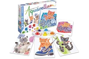 SentoSphère - AQUARELLUM JUNIOR - CHATONS - Zestaw malarski - Magiczny obraz Aquarellable - Od 7 lat - wyprodukowano we Francji, 1 sztuka (zestaw 1)