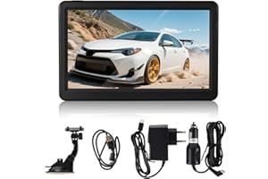 GPS de Navigation, Riloer 7 Pouces Navigation Portable avec Accessoires Secteur, Cartographie Europe Toute Vie Mise à Jour Gratuite, Support Camion/Camping-Car, Lecteur Multimédia