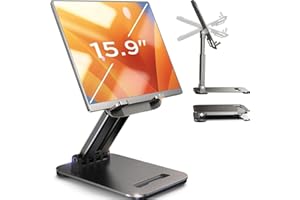 ‎LISEN LISEN Regulowany uchwyt do iPada, tabletu na biurko, przenośny stojak na monitor, tablet podróżny, iPad Pro, Essentials do tabletów, przenośnych monitorów, przełączników, Kindle