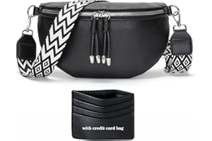 SOGYECS Bauchtasche Damen Schwarz Veganes Leder Crossbody Bag Damen Umhängetasche Damen Klein Handytasche Zum Umhängen