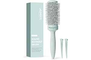 AIMIKE Round Hair Brush, Round Brush w/Nano Thermal Ceramic & Ionic Tech, Blow Dry Hair Brush for Salon-like Styling at Home, Maximum Volume and Shine,No Pulling Barrel Brush (63mm,Barrel 43mm)