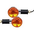 TOPBIRD EXRSIB2 Front Rear Round Turn Signal Side Indicator, Light Blinker Lamp Compatible with Bullet, Classic, Electra, & Standard Motorcycles (2 Pieces, Yellow)