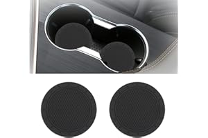 SIYUPU 2 PCS Car Cup Coaster, Universal Car Cup Holder Coaster Black Car Cup Holder Insert, Non-slip Car Cup Holders for Hot Drinks Car Coasters for Cup Holders Car Accessories for Women Men