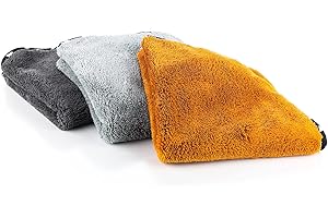 The Rag Company - The Wolf Pack - Premium ultramiękkie ręczniki z mikrofibry; zamszowa krawędź Buttersoft; idealne do polerowania i końcowych wycierań; 480 GSM, 40 cm x 40 cm, mieszane kolory odcieni