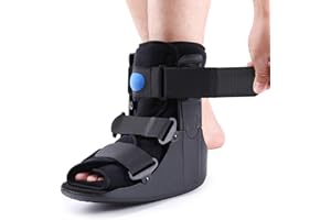 Veanvoky Inflatable Walking Boot, Air Cam Walker Fracture Boot Orthopaedic boot for Sprained Ankle, Short Air Walker Brace for Broken Foot Achilles Tendon Injury Black (M)