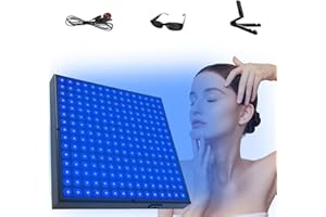BUILRAND Tanning Lamp for Home, Tanning Lamp with 225pcs LEDs, 460nm Face Tanning Lamp 45W Sun Lamp with Hook & Adjustable Bracket, Sunbeds for Home Tanning, Tanning Bed for Face and Body