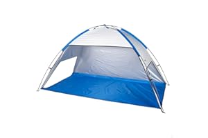 AKTIVE Tente de Plage, 220X120X115 cm, 2 Personnes, Protection UV50, Doublure Intérieure Argentée, Piquets Inclus, Sac de Transport, Tente Étanche, Tentes Pliables, Abri de Pêche (62321)