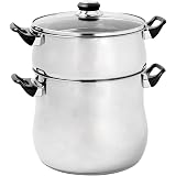 Couscoussier Tous Feux 12L Avec Couvercle En Verre - Cuisson Vapeur Et Mijotée - Compatible Induction