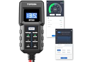 Testeur de Batterie AUTO TOPDON BT20, Testeur de batterie de voiture testeur de charge de batterie 12V, test de tension dans l'application, test de démarrage déverrouillé et test de charge