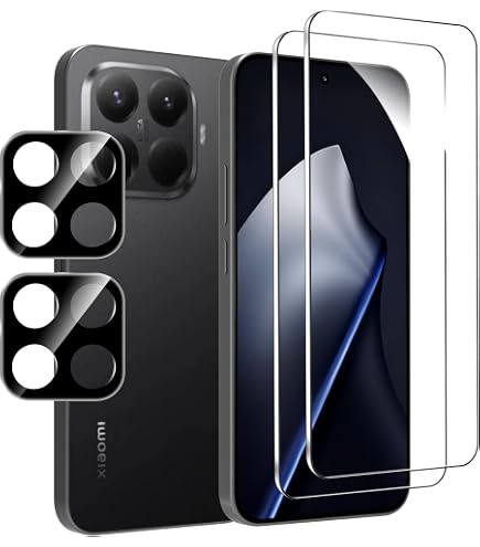 Protezione Fotocamera Posteriore Per Xiaomi 15 5G - Vetro Temperato 9H, 2 Pezzi, Anti Graffio E Anti Impronta, Nero