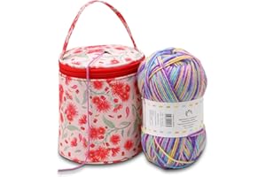 Coopay Pequeña Bolsa de Almacenamiento de Hilo, Bolsa de Ganchillo, Bolsa de Tejer, Soporte de Lana para Principiantes, para Proyectos de Ganchillo Amigurumi, Soporte para Hilo para