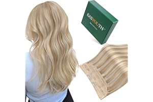 Easyouth Wire Hair Extensions Human Hair Highlight Blonde Wire Extensions Real Hair Blonde Wire Human Hair Extensions Fish Line Hair Invisible 12 Inch 70g
