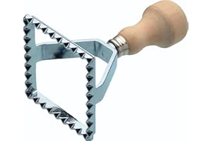 WORLD OF FLAVORS KitchenCraft World of Flavours Quadratischer Ravioli-Ausstecher, 7 x 7 x 11,5 cm, Silber/Beige