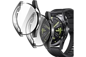 sciuU Etui do Huawei GT 3 46mm, [Zestaw 2] etui ochronne z elastyczną osłoną ekranu TPU, odporne na wstrząsy specjalnie do Smart Watch GT3 - czarne x 2