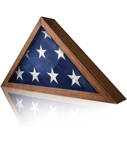 Triangle Flag Box American Flag Shadow Box 3x5 Foot American Flag Display Case - Solid ...