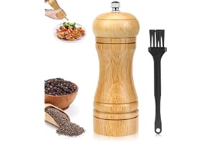 VZXZXE Molinillo de pimienta de madera, pequeño con ajustable, pequeño molinillo de madera manual para moler sal marina, pimienta y granos de pimienta