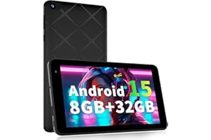 VASOUN 7-inch Android 15 Tablet,8GB(3+5GB Expand) RAM,32GB Storage,Expand to 1TB,5GHZ WIFI,Five Core, IPS Screen,Dual Camera, Bluetooth, Lightweight Tablets PC,Type-C,Black
