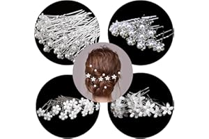 PEUTPY Piques et épingle à cheveux de fleurs, 20pcs pince a cheveux diamant en forme de U,accessoire bijoux pour cheveux mariage,cristal forme,le style de bijoux de mariée de mariage