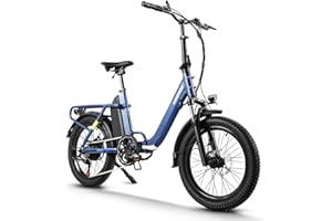 ‎HANEVEAR HANEVEAR H6-Light E Bike Folding Bike, Electric Bicycles with Torque Sensor, 48 V 14.5 Ah Battery up to 120 km+, 55 N.m 250 W Motor, 3.0 Inch Fat E-Bike, Off-Road Pedelec EBike Men Women