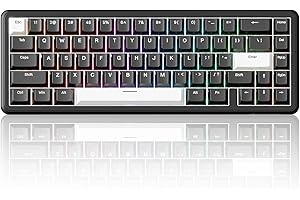 ‎ATTACK SHARK ATTACK SHARK X65 HE Magnetyczna Przełącznik Szybki Spust Klawiatura, 65% Przewodowa Klawiatura Gamingowa z Częstotliwością Odpytywania 8000 Hz (Czarna)