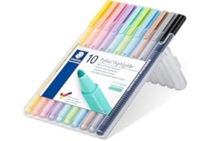 Staedtler 362 CSB10 marker triplus highlighter ergonomiczny trójkątny kształt, wysoka jakość, Zestaw w 10 pastelowych Kolorach i vintage, szerokość linii 1 – 4 mm
