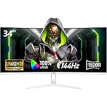 AESNO 34 Inch Gaming Monitor UWQHD(3440x1440) 144hz