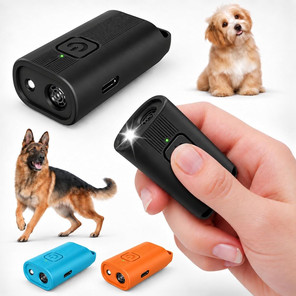 Coverzone Mini Ultrasonik Köpek Eğitim Cihazı, 40 kHz Tek Tuşlu Eğitim Destek Cihazı, Type-C Şarjlı, 300 mAh Bataryalı, Taşınabilir Köpek Eğitici, Siyah, KE01