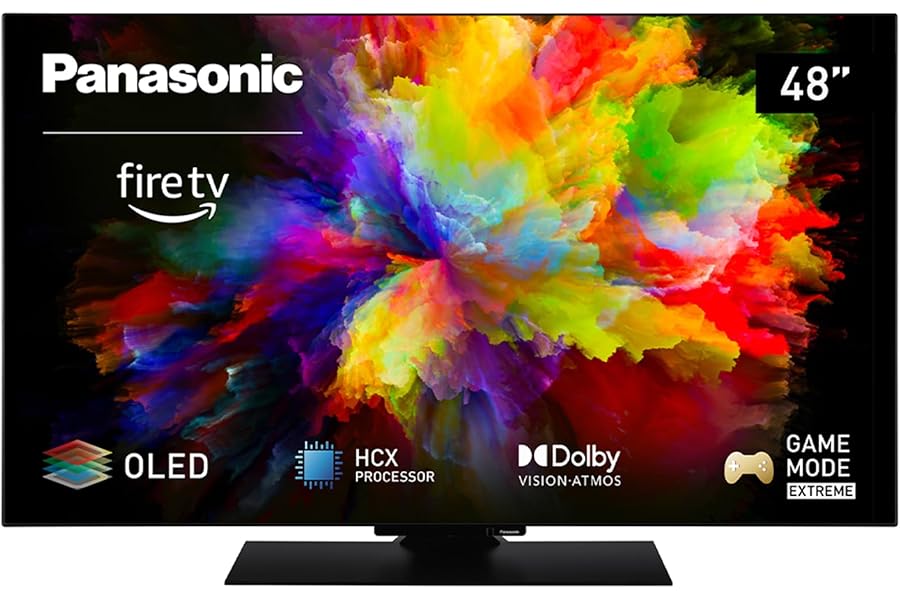Panasonic TV-48Z80AEZ Z80 Series 48 Inch 4K Ultra HD OLED Smart TV, 2024, Fire TV, Dolby Vision and Atmos, Game Extreme Mode, Alexa Voice Control, Airplay, Black