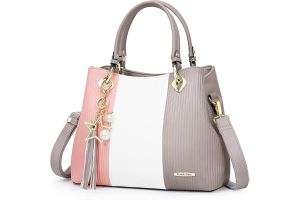 Pomelo Best Sac à Main Femme Sac Bandoulière Femme Cabas Sac D'épaule Sac Fourre-Tout Sac de cours PU Cuir Frange avec Bandoulière Ajustable