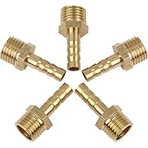 Adapter 1 2 Auf 3 8 1/2" SCHLAUCH WIDERHAKEN X 3/8" INNENSECHSE NPT - Messing Rohrverschraubung Für Gas, Wasser, Luft Schlauchverbinder 5mm