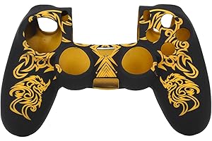 Yeepin Custodia Protettiva per Controller PS4 ， Custodia in Silicone per Controller PS4 Sony Playstation 4(Schwarz und Gelb)