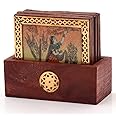 Little India Gemstone Painting Tea Coaster (Brown,HCF112)