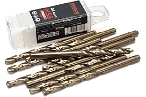 Ferrcan Forets pour métal HSS DIN338 M35 5% cobalt pour le perçage dans l'inox acier inoxydable, fer et autres métaux (paquet de 10 pièces par mesure) (6mm)