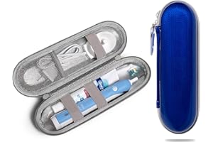 Nincha Twarda obudowa na elektryczną szczoteczkę do zębów EVA - wodoodporna, odporna na wstrząsy, odporna na wilgoć, duży rozmiar pasuje do Oral-B iO, Pro, Smart Series, Philips Sonicare (niebieski)