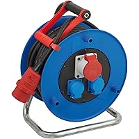 Brennenstuhl Garant CEE 1 IP44 Industrie-/Baustellen-Kabeltrommel (20m Kabel, aus Spezialkunststoff, für den…