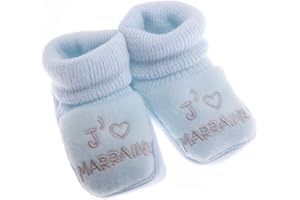 Fruit de ma passion Chaussons bébé brodés J'aime Marraine + coeur FDMP, 0/3mois couleur au choix