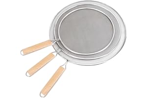 TOOSII Set of 3 Oil Splatter Cover, Stainless Steel Grease Splatter Guard, Splatter Screen for Frying Pan Cooking Set Splatter Guard Fine Mesh Weave for Cooking & Frying Diameter in 21 cm 25 cm 29 cm