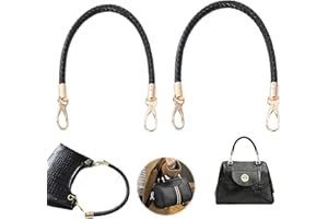 MANQYI 2 Pezzi Maniglia Cinturino in Pelle Maniglia Borsa in Pelle Fai da te Manico Borsa in Pelle Manico Borsa a Mano, Manico Borsa in Pelle Fai da te, Nero Maniglia Borsa a Mano, Cinturino in Pelle PU