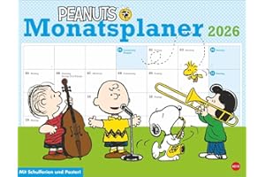 Peanuts Monatsplaner 2026: Praktischer Wandplaner mit den bekannten Peanuts-Comics. Kultiger Wandkalender zum Eintragen. Terminkalender mit lustigen Bildergeschichten. (Peanuts Kalender Heye)