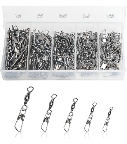 Billfisher Double Snap Fishing Swivels - 200lb Test Black Oxide Swivels (3 Pack)