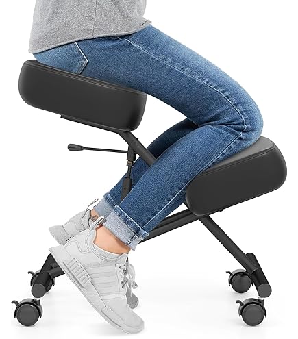 Sedia Ergonomica Con Poggia Ginocchia - Regolabile, Rotelle, Tessuto - Foto 12