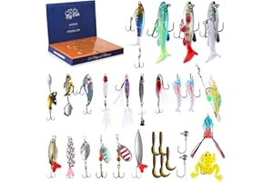 AnExer Fishing Advent Calendar 2024, Fishing Christmas Calendar, Fishing Tackle Advent Calendar, 24 Fishing Accessories Fishing Hooks Fishing Lure Advent Calendar for Fisher Men Adults Teens