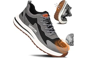 LAoutun Safety Trainers Men Steel Toe Cap Trainers CE Certified Protective Shoes Breathable Work Trainer Lightweight Work Shoes for Men Comfy Work Industrial Puncture Proof Construction Work Boots
