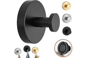 COLLENATSY Luxe Hold No-Drill Hooks, 2024 Upgraded Suction Cup Hooks, Stainless Steel Waterproof Suction Cup Hooks for Shower, Bathroom, Hanging Towels, Mounting on Glass Shower Doors, Tile (1 PCS black)