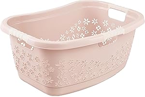 keeeper Panier à Linge Ergonomique avec Design Ajouré, Poignées Antidérapantes, 50 L, Lasse, Nordic Pink